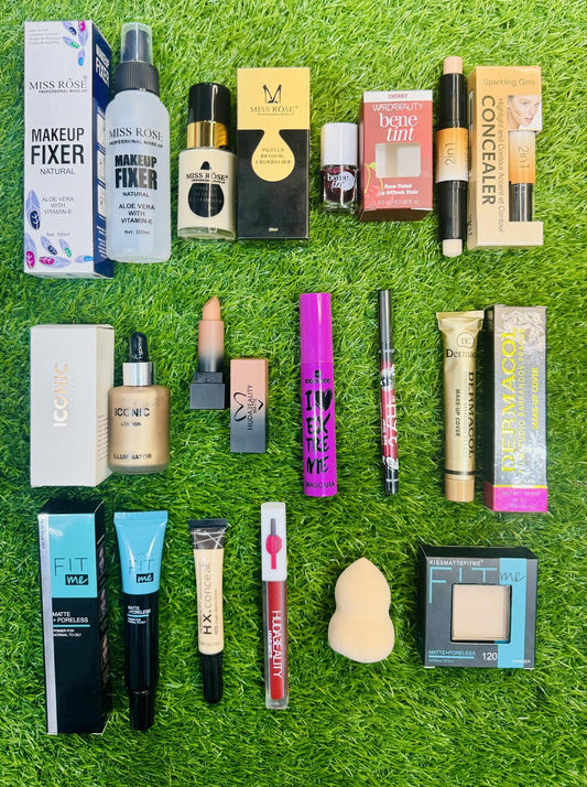 14 in 1 Makeup Deal - A : Complete Cosmetics Kit with 14 Pcs Essentials