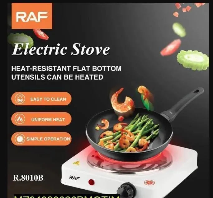 Electric Stove 1000W Stainless Steel White Compact