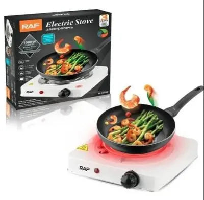 Electric Stove 1000W Stainless Steel White Compact